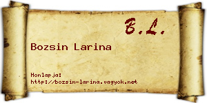 Bozsin Larina névjegykártya